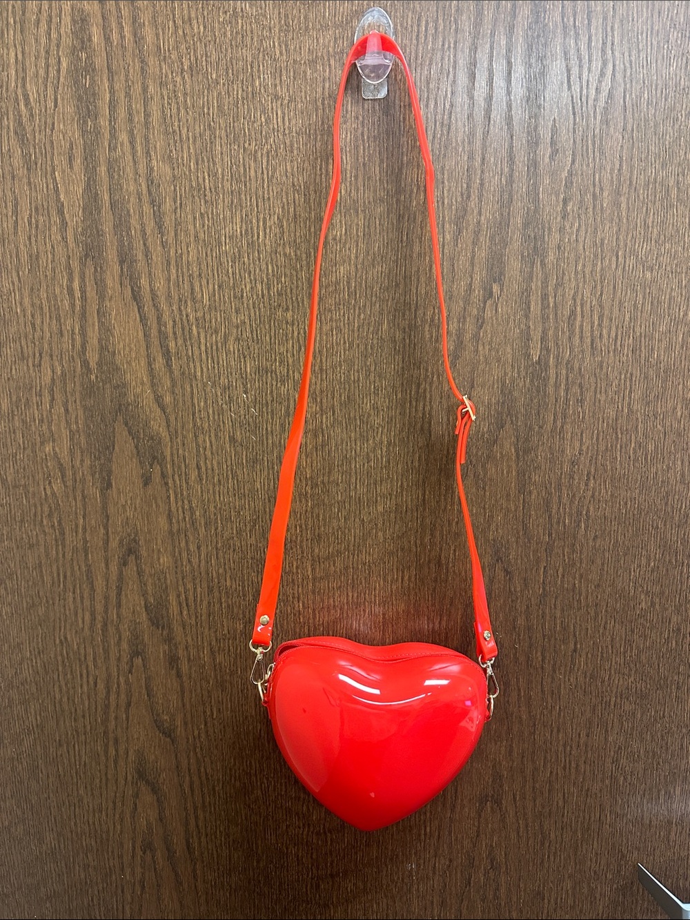 Dolls Kill Shiny Red Heart Crossbody Bag